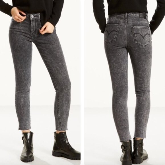 Levi's Denim - Levi’s 721 High Rise Skinny Gray/Black & Raw Hem